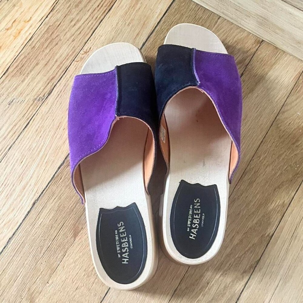 swedish hasbeens Combo Clog Color: Nero/Viola SAVE $150.00 - Picture 5 of 14
